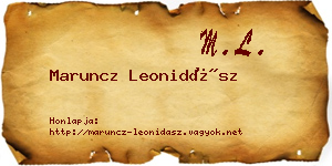 Maruncz Leonidász névjegykártya